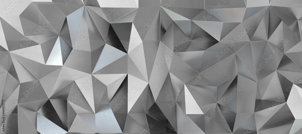 Fototapeta premium Abstract triangles background. Geometric white and gray pattern