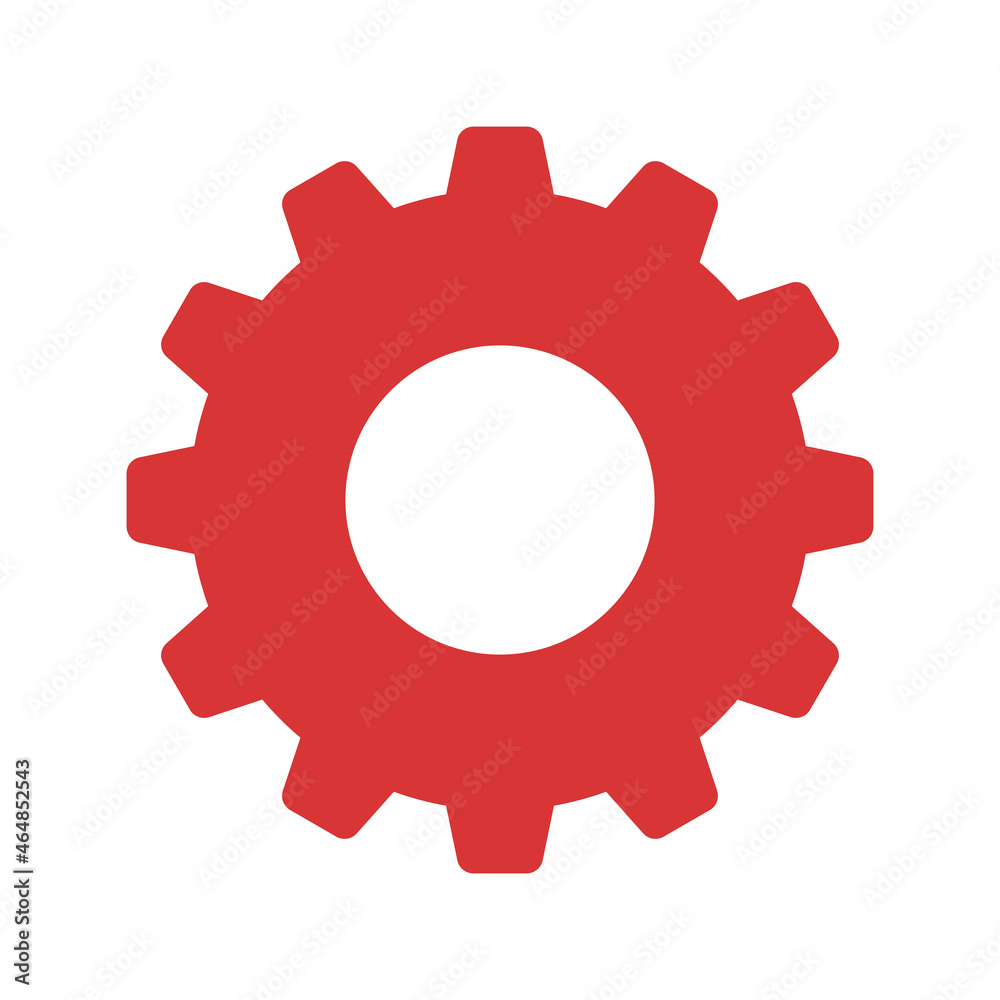 Settings vector icon. Red symbol Settings vector icon. Red symbol
