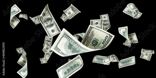 Obraz na płótnie Money falling. American money. Washington American cash, usd background. w salonie