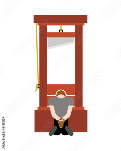 Guillotine isolated. instrument of death penalty. vector illustration
