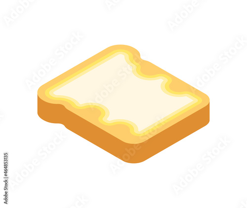 Toast with butter isolated. Peanut Butter Bread Slice. Food vector illustration