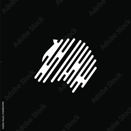 Modern, Minimalist, Monochrome Colored Digital Mecha Bear Silhouette Logo Identity Template Illustration