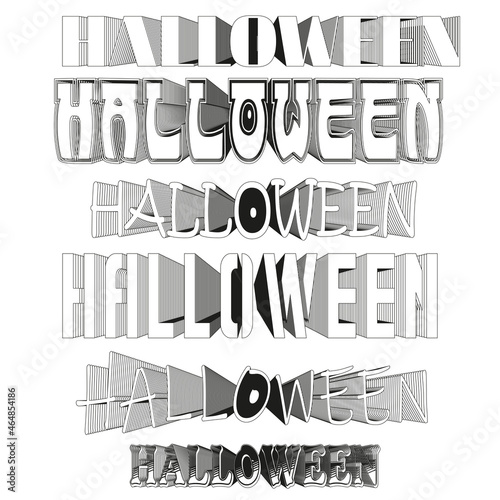 set halloween text banner. Halloween vector logo isolated.