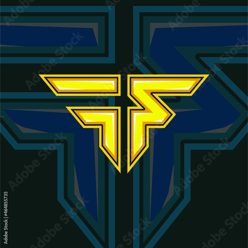 Letter FM Gaming  Style Initial Badge Logo