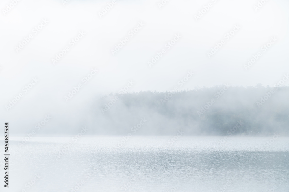 西湖　霧の深い朝