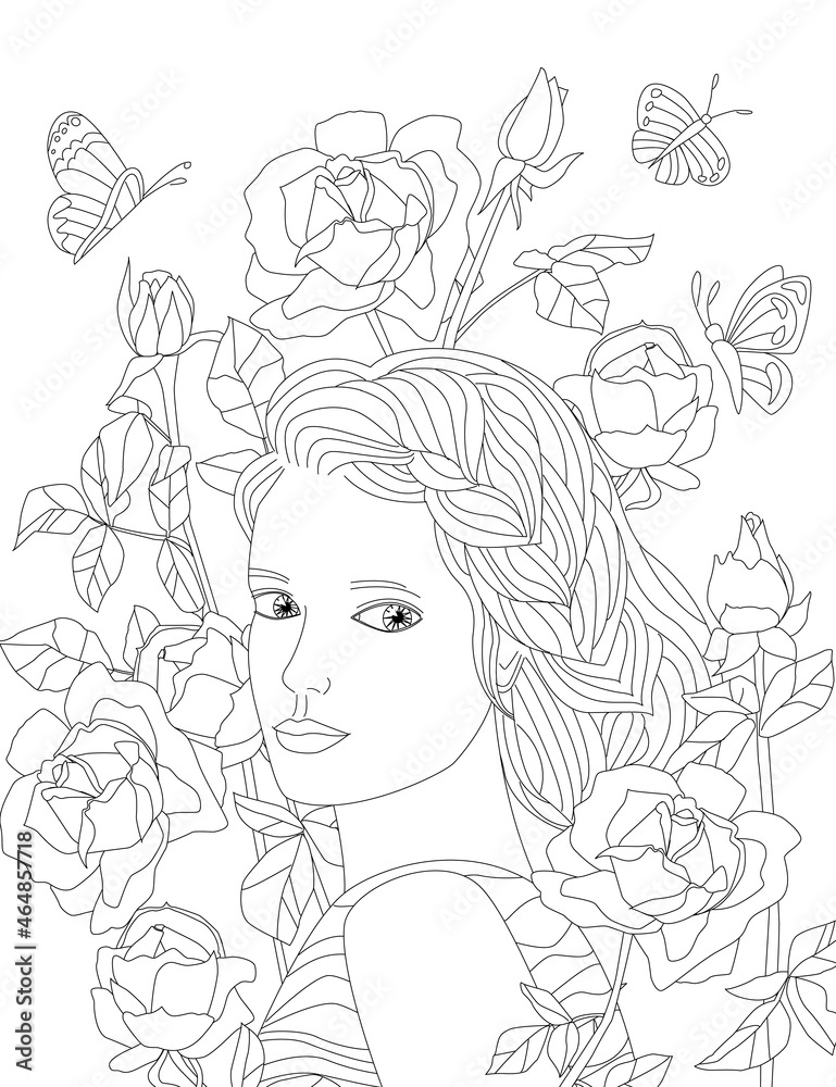 lovely girl looking over her shoulder in flowering garden of ros lovely girl looking over her shoulder in flowering garden of ros