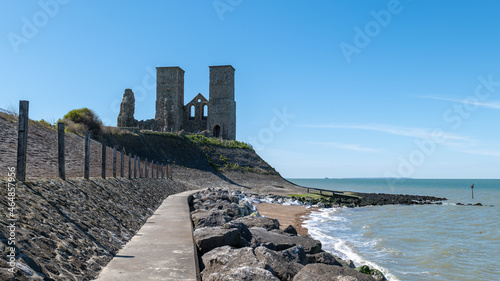 Reculver castle ruins and tower on the north kent coast, UK photo