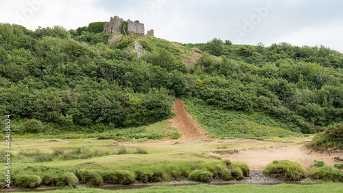 Pennard Castle, Three Cliffs Bay, Wales UK photo