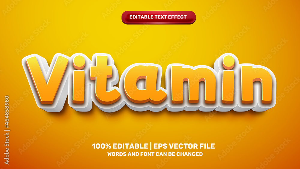 vitamin editable text effect comic cartoon kids funny style