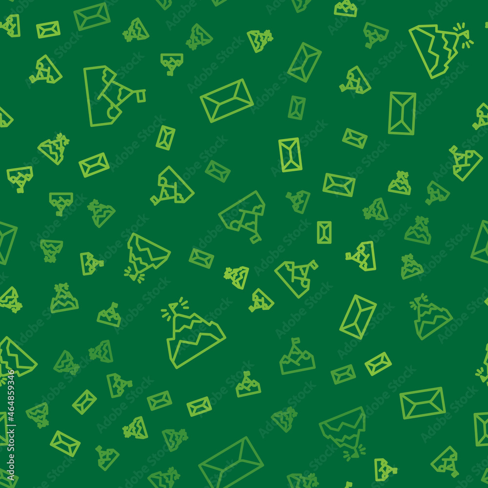 Set line Mountains with flag, and Envelope on seamless pattern. Vector Set line Mountains with flag, and Envelope on seamless pattern. Vector