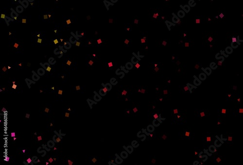 Dark Red, Yellow vector layout with circles, lines, rectangles.