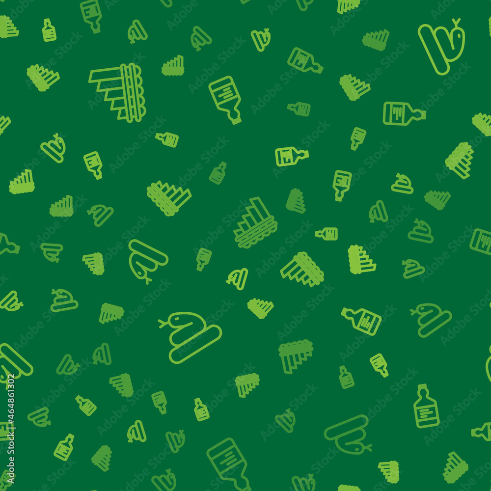 Set line Pan flute, Snake and Tequila bottle on seamless pattern. Vector Set line Pan flute, Snake and Tequila bottle on seamless pattern. Vector