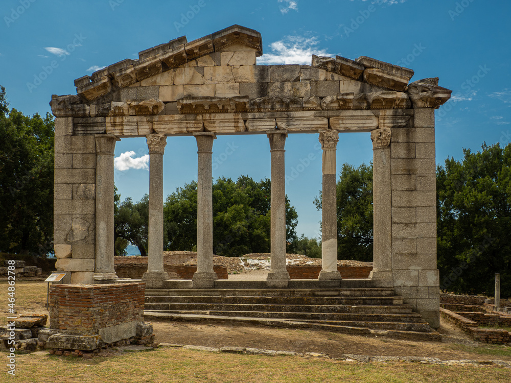 Monument to agonothtes in Apollonia ruins in Albania