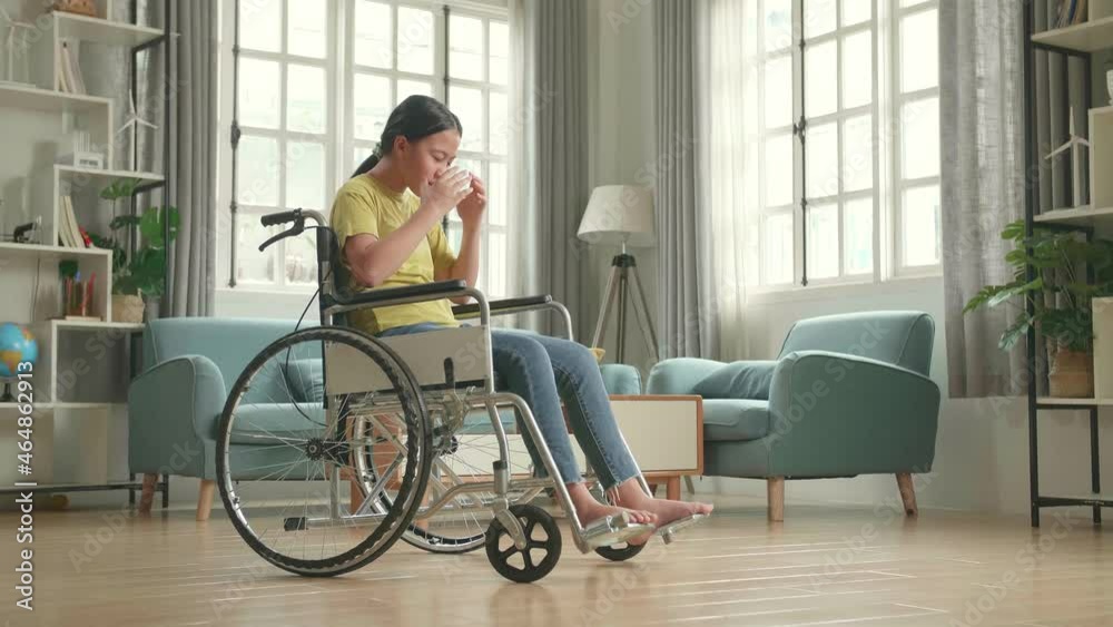 Disappointed Asian Kid Girl Sitting In A Wheelchair In Living Room At The House
Disappointed Asian Kid Girl Sitting In A Wheelchair In Living Room At The House