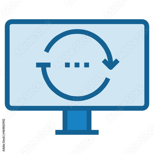 REINSTALL blue color line icon