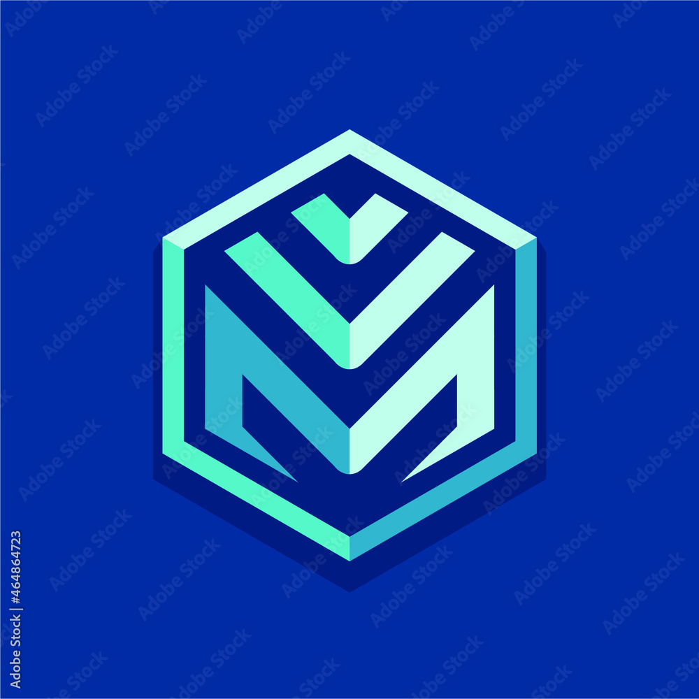 Modern, Professional, Geometric Cube Shaped Letter M Logo Modern, Professional, Geometric Cube Shaped Letter M Logo