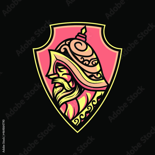 Middle East Warrior Badge E-Sport Logo Badge Mascot photo