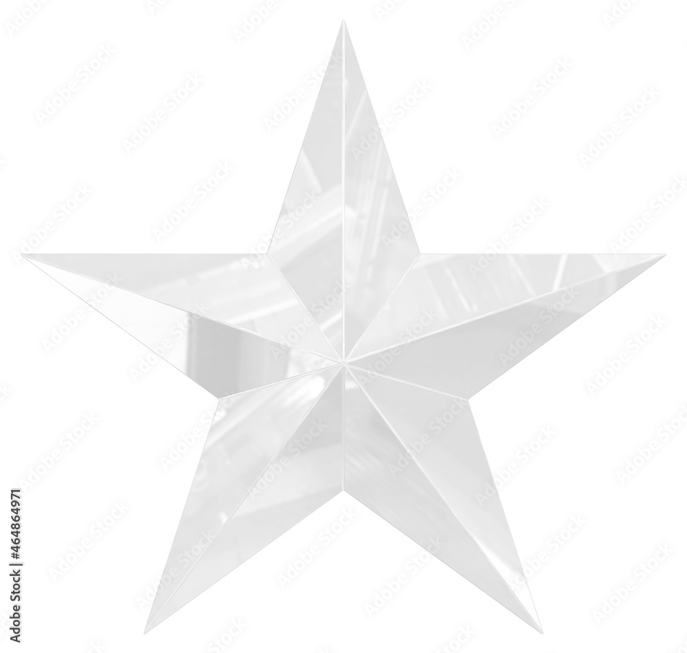 5 point star - Christmas Star - white single isolated on white - 3d rendering 5 point star - Christmas Star - white single isolated on white - 3d rendering