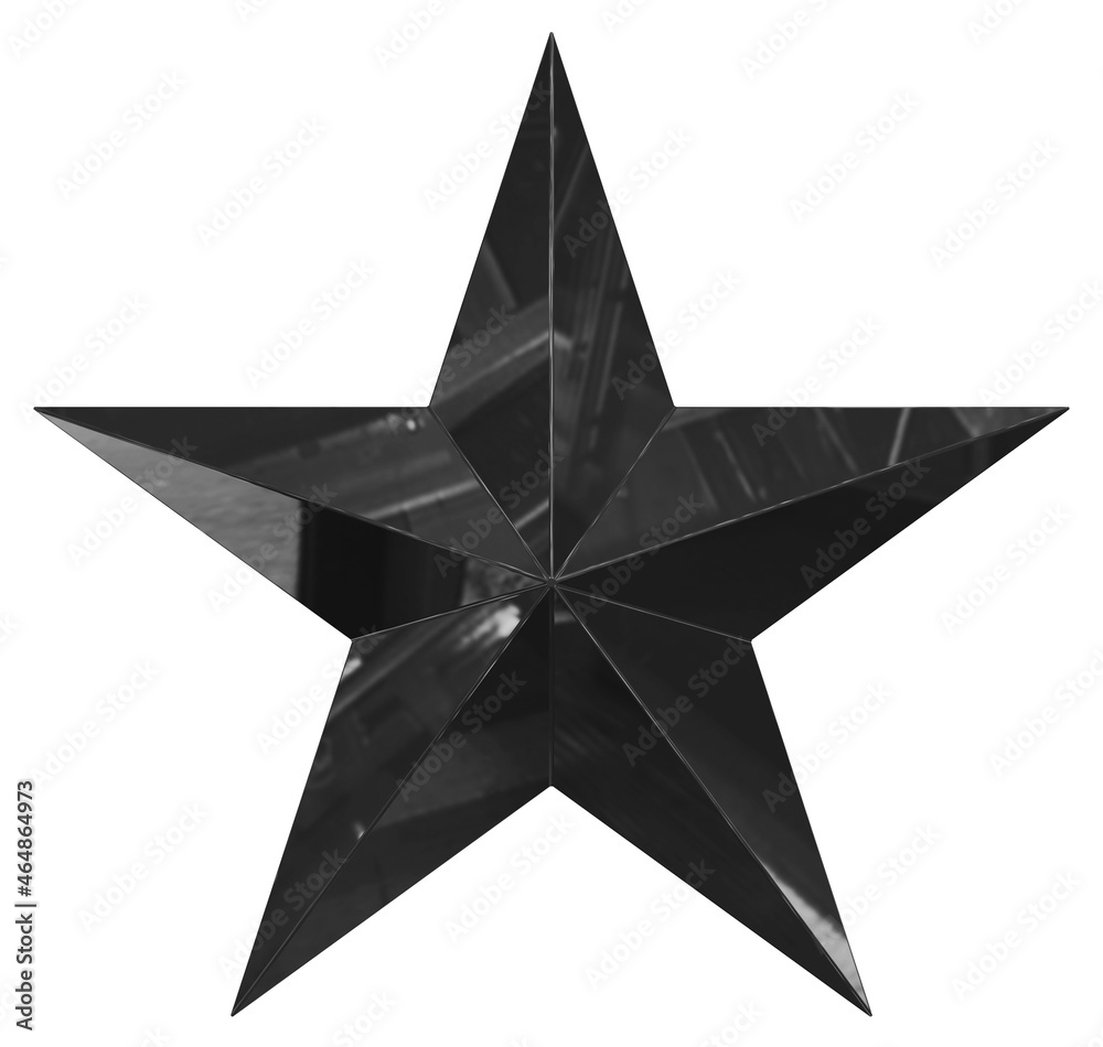 5 point star - Christmas Star - black single isolated on white - 3d rendering 5 point star - Christmas Star - black single isolated on white - 3d rendering