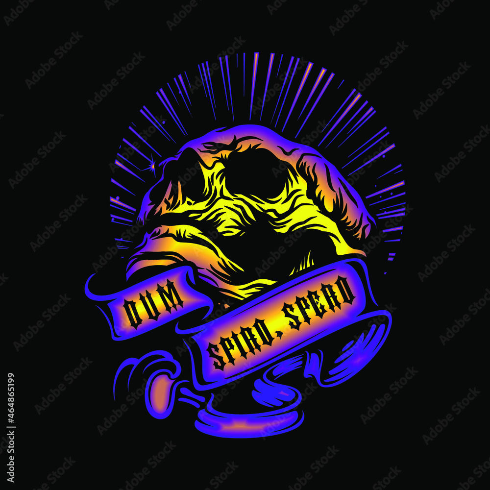 Obraz premium Aesthetic Dark, Religius, Gothic Skull T-shirt And Tattoo Vector Artwork Illustration
