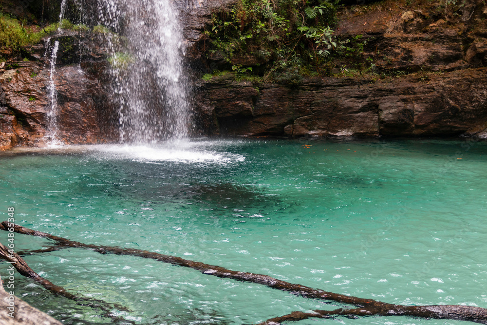 Fototapeta premium Cachoeira de Santa Barbara, localizada em Cavalcante, Goias