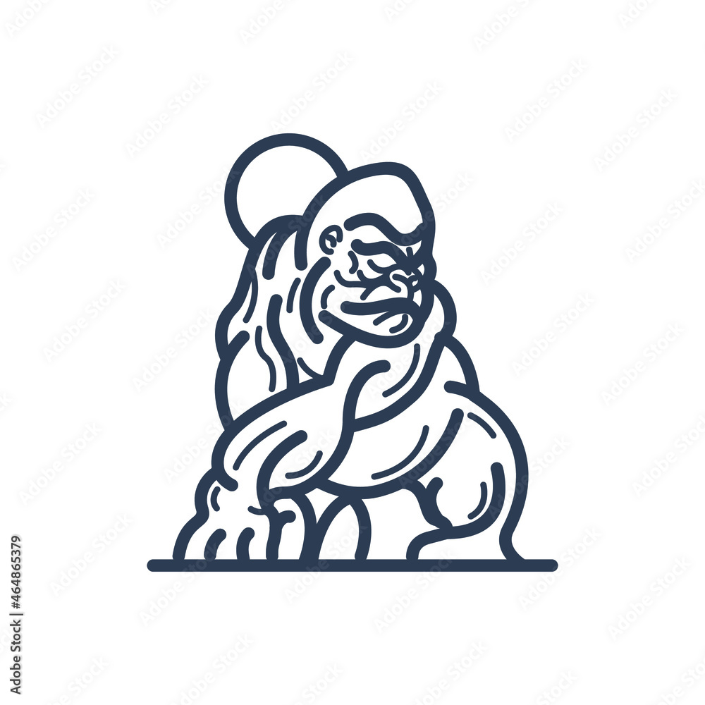 Modern, Trendy, Simple And Powerful Gorilla Ape Brand Identity Line Art Vector Logo Illustration Modern, Trendy, Simple And Powerful Gorilla Ape Brand Identity Line Art Vector Logo Illustration