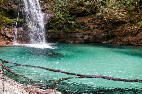 Cuadro en lienzo Cachoeira de Santa Barbara, localizada em Cavalcante, Goias