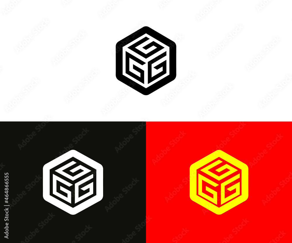 GGG Rectangular Shape vector Logo Art