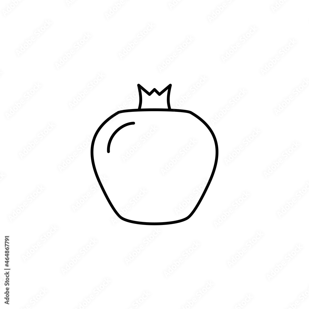 Pomegranate line icon, fruit and garnet, vector graphics, a linear pattern on a white background, eps 10. Pomegranate line icon, fruit and garnet, vector graphics, a linear pattern on a white background, eps 10.