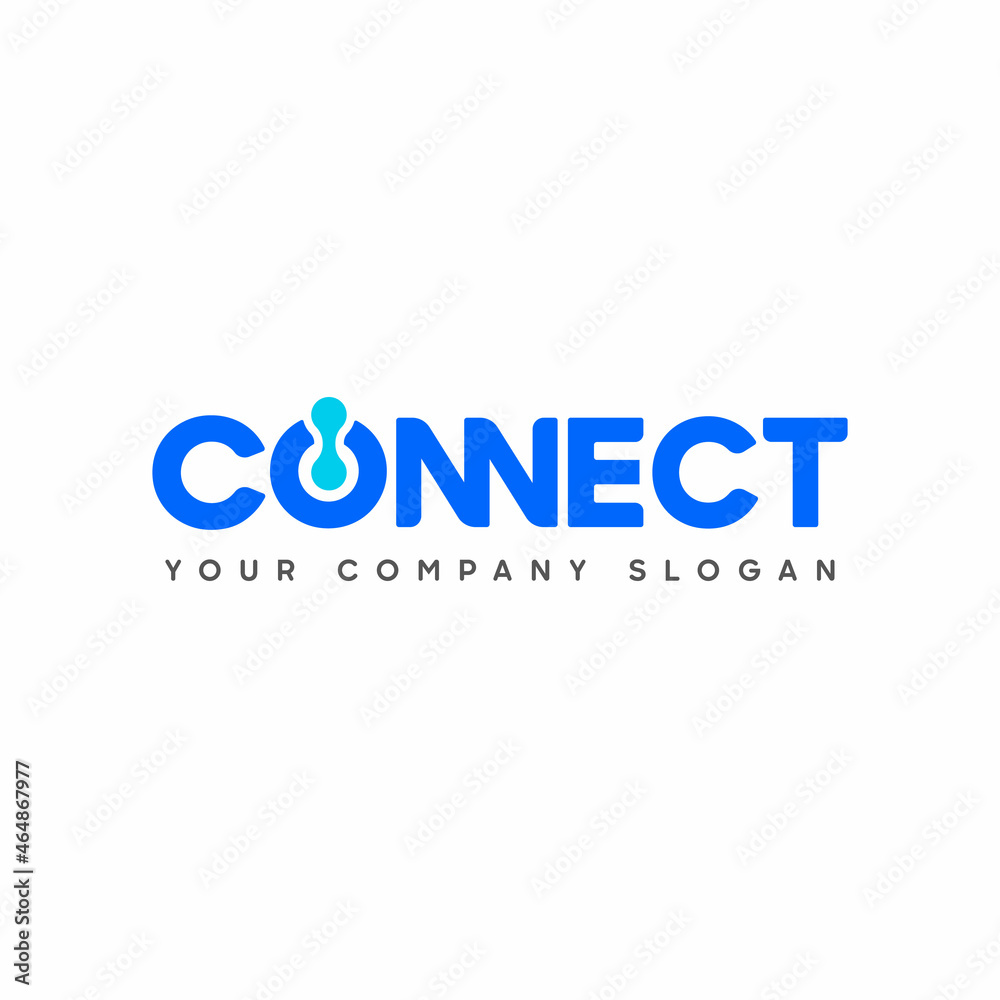 Connect Blue and Turquoise Uppercase Logo Design Template Elements. Connected with power. Connected linked n and n letters. Modern Networking Logo Design Vector.