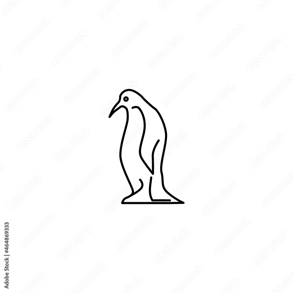 Cute penguin bird line pattern animal symbol animals symbols silhouette