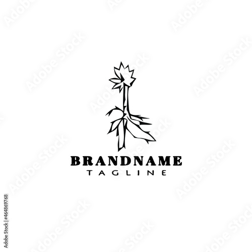 cassava logo cartoon icon design template black isolated concept illustration