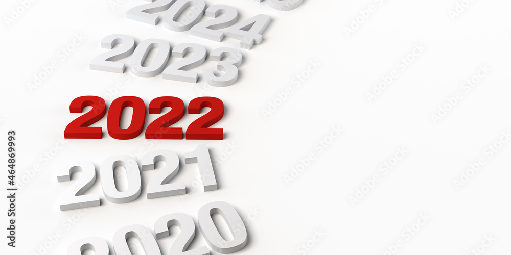 Abstract banner of the year 2022. New Year's Eve. Copy space. 3D illustration. Abstract banner of the year 2022. New Year's Eve. Copy space. 3D illustration.