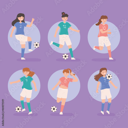 set of soccer women