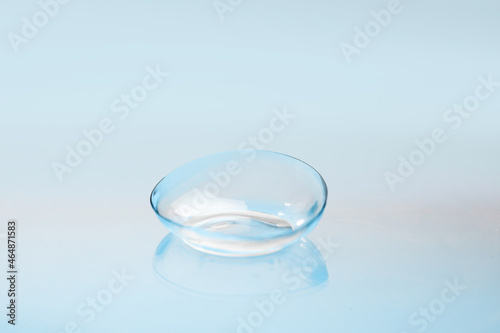 contact lenses on blue backgroundn close up view - Image