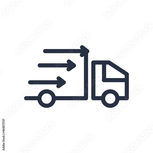 Linear Icon Related to Express Delivery Process, Delivery car, Pickup Online. Mono line pictogram and infographic.