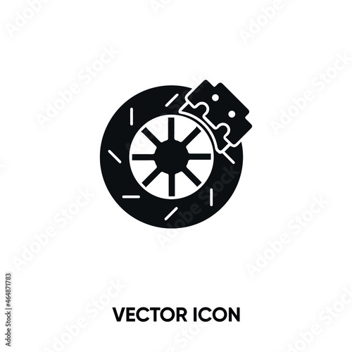 Disc brake vector icon. Modern, simple flat vector illustration for website or mobile app.Auto part symbol, logo illustration. Pixel perfect vector graphics	