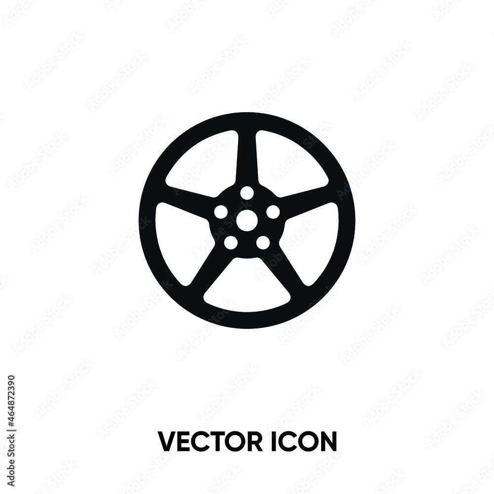 Obraz premium Alloy wheel vector icon. Modern, simple flat vector illustration for website or mobile app.Wheel disk or car symbol, logo illustration. Pixel perfect vector graphics 
