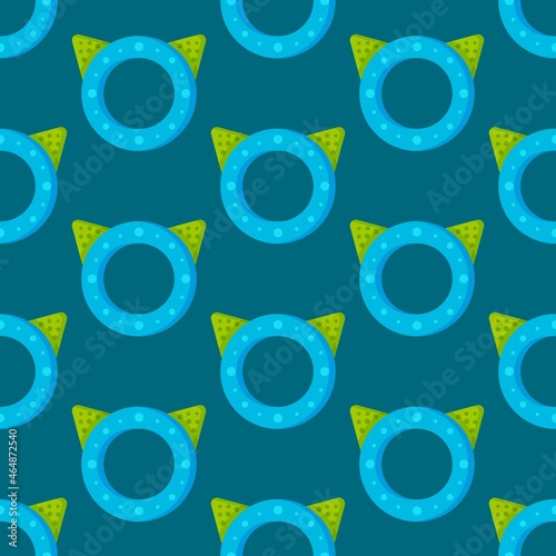 Vector illustration of baby nibbles pattern. Seamless illustration of baby toys. Entertaining, educational, useful, clean.