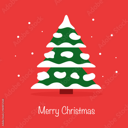 Christmas Tree in the Snow: Winter Holiday Symbol for Greeting Cards