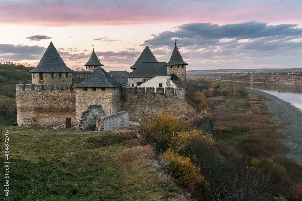The Khotyn Fortress is a fortification complex located on the right bank of the Dniester River in Khotyn, Chernivtsi Oblast (province) of western Ukraine