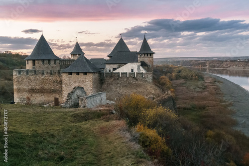 The Khotyn Fortress is a fortification complex located on the right bank of the Dniester River in Khotyn  Chernivtsi Oblast  province  of western Ukraine