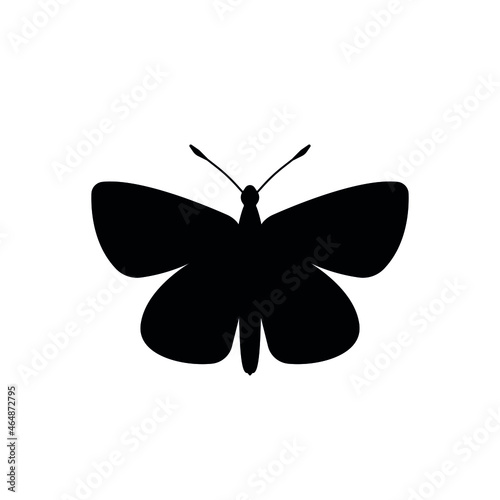 Butterfly Silhouette Simply Shapes. Monochrome vector isolated on white background 