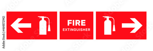 Informational sign Fire extinguisher. Silhouette symbol. Simply shapes. Safty label. Vector illustration on white background