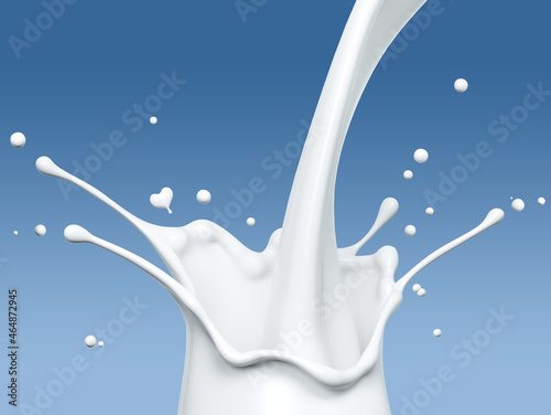 Splash of milk, splash of yogurt abstract background, 3d rendering © innluga