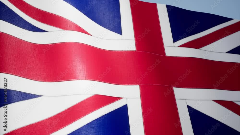 UK Flag. United Kingdom Unionjack Flag Waving Loop Animation 4K Ultra HD UK Flag. United Kingdom Unionjack Flag Waving Loop Animation 4K Ultra HD