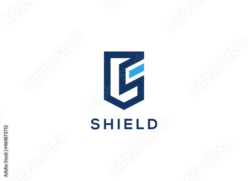 Abstract Power Shield Alphabet q and power icon Logo design Template