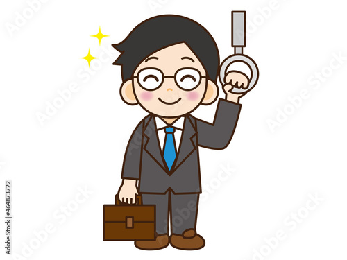 元気な通勤中のサラリーマン