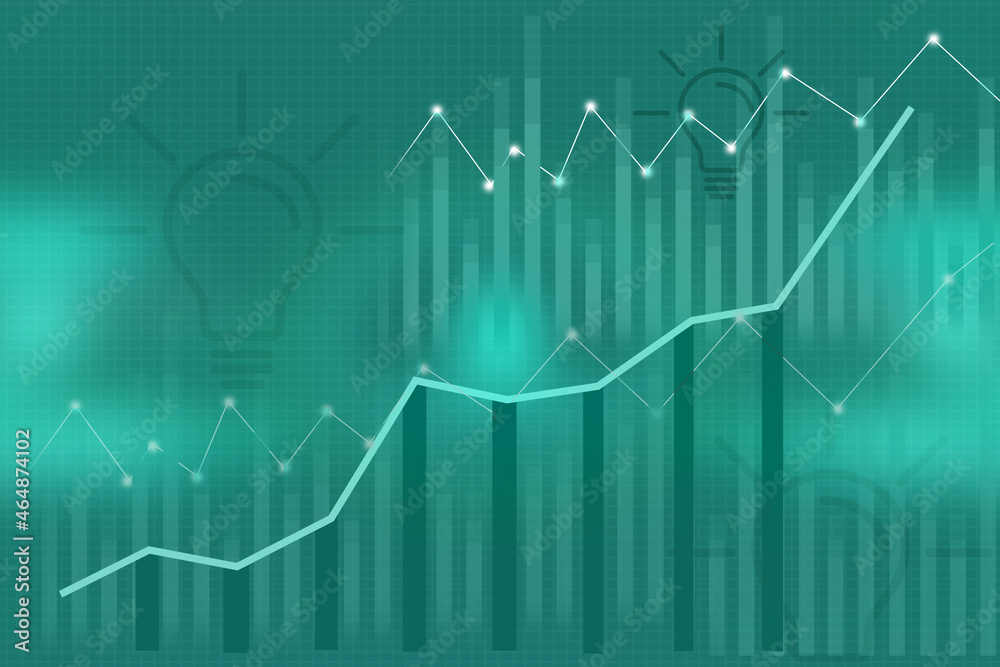 Fototapeta premium 2d illustration futuristic business background pattern graph concept 