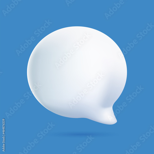 3D illustration of speech bubble. 3d vector talking cloud. Glossy speech bubble high quality vector. Shiny cloud foam. photo